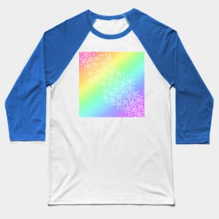 Rainbow Gradient with Circles and Dots Baseball T-Shirt